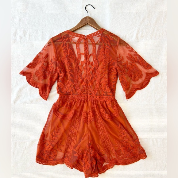 Honey Punch - As You Wish Embroidered Lace Romper - Picture 14 of 16